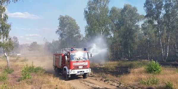Hohe Waldbandgefahr - Feuerwehr bei Jüterbog im Einsatz