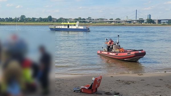 Badeunfall am Rhein in Düsseldorf endet mit Reanimation