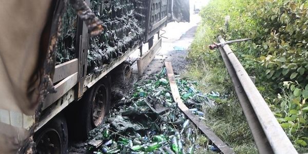 Bier-Laster auf der A27 in Bremen ausgebrannt