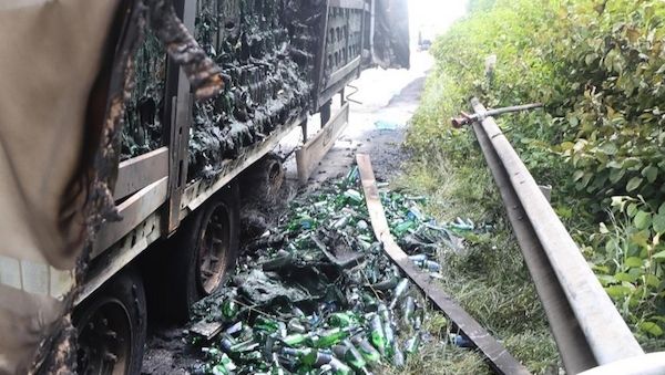 Bier-Laster auf der A27 in Bremen ausgebrannt
